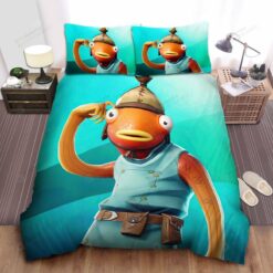Fortnite Fishstick Skin Portrait Bed Sheets Spread Duvet Cover Bedding Sets