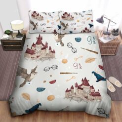 Freshman Harry Potter Wizard Equipment At Hogwarts Bed Sheets Spread Duvet Cover Bedding Sets