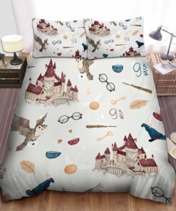 Freshman Harry Potter Wizard Equipment At Hogwarts Bed Sheets Spread Duvet Cover Bedding Sets