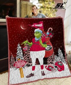 Georgia Bulldogs Grinch Quilt Blanket