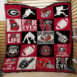 Georgia Bulldogs Us Against The World Quilt Blanket Great Customized Blanket Gifts For Birthday Christmas Thanksgiving