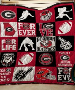 Georgia Bulldogs Us Against The World Quilt Blanket Great Customized Blanket Gifts For Birthday Christmas Thanksgiving