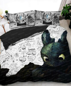 Glorious Night Fury White Toothless Duvet Cover Bedding Set