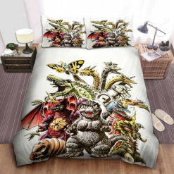 Godzilla And The Kaiju Drawing Bed Sheets Duvet Cover Bedding Sets