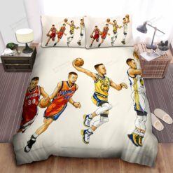 Golden State Warriors Stephen Curry Evolution Drawing Bed Sheet Spread Comforter Duvet Cover Bedding Sets