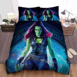 Guardians Of The Galaxy Gamora Illustration Bed Sheets Duvet Cover Bedding Sets