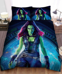 Guardians Of The Galaxy Gamora Illustration Bed Sheets Duvet Cover Bedding Sets