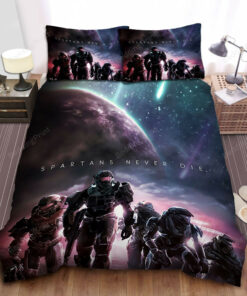 Halo Spartans Never Die Bed Sheets Duvet Cover Bedding Sets