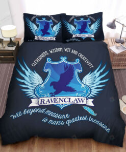 Harry Potter Ravenclaw House Crest And Motto Illustration Bed Sheets Duvet Cover Bedding Sets