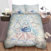 Hatsune Miku With Rabbit Yukine & Gold Snowflakes Bed Sheets Duvet Cover Bedding Sets