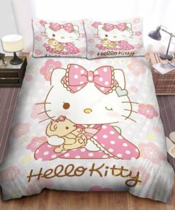 Hello Kitty Wearing Kimono Bed Sheets Duvet Cover Bedding Sets