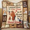 I Asked God For A True Friend So He Sent Me A Basset Hound Quilt Blanket Great Customized Blanket Gifts For Birthday Christmas Thanksgiving
