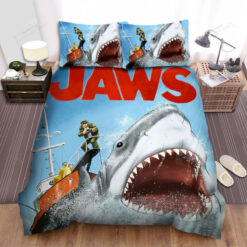 Jaws Fight With Sharks Bed Sheets Duvet Cover Bedding Sets