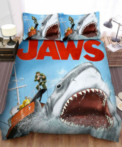 Jaws Fight With Sharks Bed Sheets Duvet Cover Bedding Sets