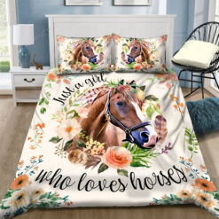 Just A Girl Who Loves Horses Bed Sheets Spread Duvet Cover Bedding Sets Ver 1