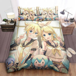 Kagamine Rin & Kagamine With Vocaloid Dolls Len Bed Sheets Duvet Cover Bedding Sets