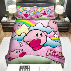 Kirby Multiple Kirby With Rainbow Bed Sheets Duvet Cover Bedding Sets