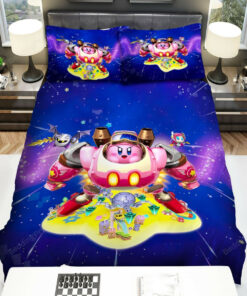 Kirby Robot In Galaxy Bed Sheets Duvet Cover Bedding Sets