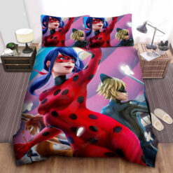 Ladybug Cat Noir And Rena Rouge Bed Sheets Duvet Cover Bedding Sets