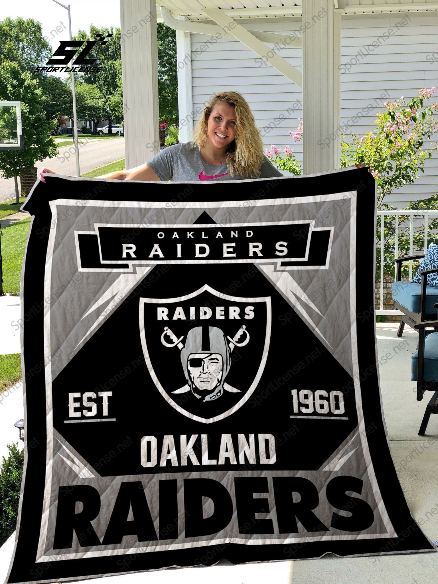 Las Vegas Raiders Quilt Blanket 03 Las Vegas Raiders Quilt Blanket 03