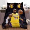 Lebron James In Los Angeles Lakers Uniform Bed Sheet Duvet Cover Bedding Sets