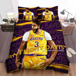 Los Angeles Lakers Anthony Davis Celebrating Digital Art Bed Sheet Spread Comforter Duvet Cover Bedding Sets
