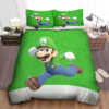 Luigi In Green Super Mario Theme Bed Sheets Duvet Cover Bedding Sets