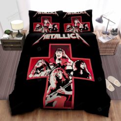 Metallica In Red Cross Sign Bed Sheet Duvet Cover Bedding Sets