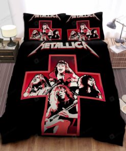 Metallica In Red Cross Sign Bed Sheet Duvet Cover Bedding Sets