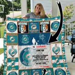 Miami Dolphins Personalized Name Quilt Blanket