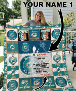 Miami Dolphins Personalized Name Quilt Blanket