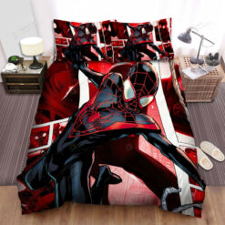 Miles Morales Spider-man In Comics Art Background Bed Sheets Spread Duvet Cover Bedding Sets