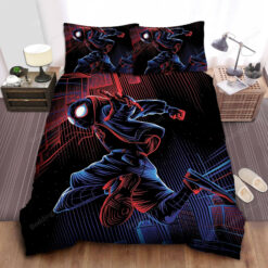 Miles Morales Spider-man In Signature Colors Drawing Bed Sheets Duvet Cover Bedding Sets