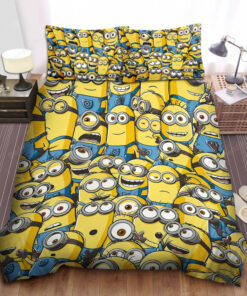 Minion In Despicable Me, Full Of Minions Bed Sheets Duvet Cover Bedding Sets
