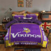 Minnesota Vikings Bedding Set Sleepy Halloween And Christmas (duvet Cover & Pillow Cases)