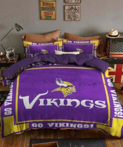 Minnesota Vikings Bedding Set Sleepy Halloween And Christmas (duvet Cover & Pillow Cases)