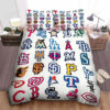 Mlb All Teams Logo Bed Sheets Spread Duvet Cover Bedding Set Ver 1