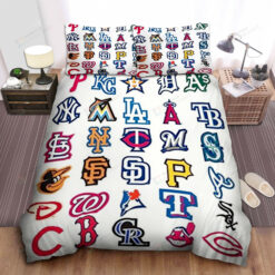 Mlb All Teams Logo Bed Sheets Spread Duvet Cover Bedding Set Ver 1