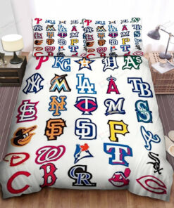Mlb All Teams Logo Bed Sheets Spread Duvet Cover Bedding Set Ver 1