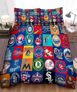 Mlb All Teams Logo Bed Sheets Spread Duvet Cover Bedding Set Ver 3