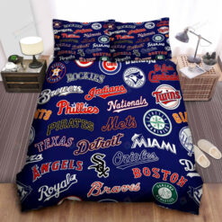 Mlb All Teams Logo Bed Sheets Spread Duvet Cover Bedding Set Ver 4