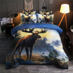 Moose Beside The Lake Bed Sheets Duvet Cover Bedding Sets Perfect Gifts For Moose Lover Gifts For Birthday Christmas Thanksgiving