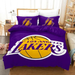 Nba Lakers Logo Basketball Duvet Cover Bedding Set