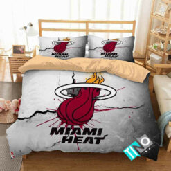 Nba Miami Heat Logo 3d Printed Duvet Cover Bedding Set