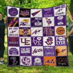 Ncaa Evansville Purple Aces Quilt Blanket 1605