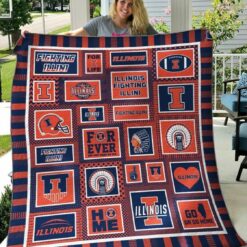 Ncaa Illinois Fighting Illini Quilt Blanket 423