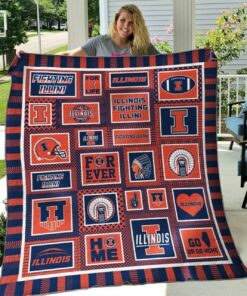Ncaa Illinois Fighting Illini Quilt Blanket 423