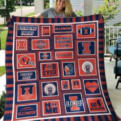 Ncaa Illinois Fighting Illini Quilt Blanket 424