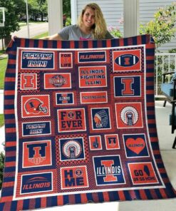 Ncaa Illinois Fighting Illini Quilt Blanket 424