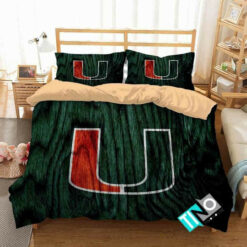 Ncaa Miami Hurricanes 2 Logo N 3d Duvet Cover Bedding Sets